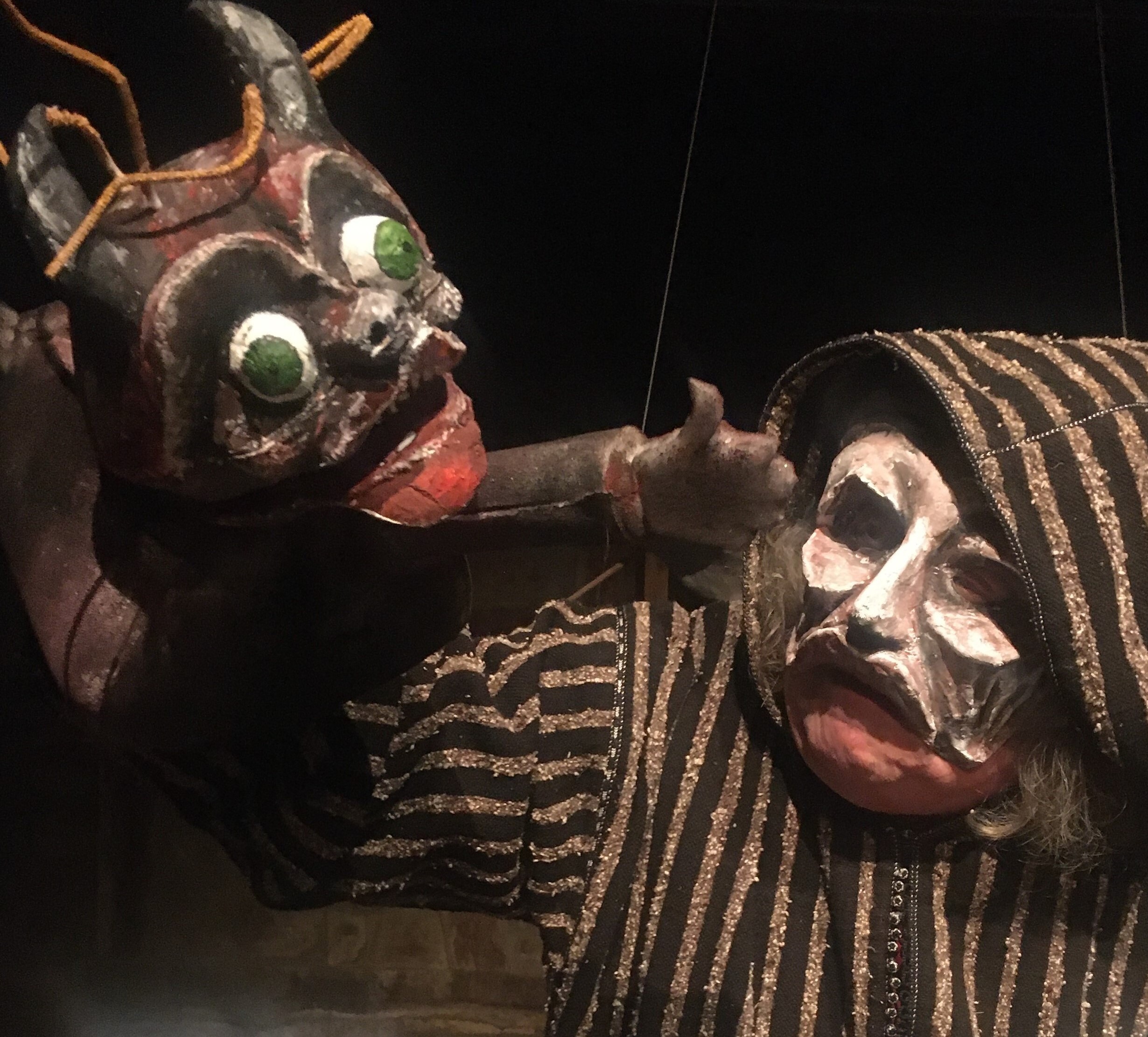 Holzfigur Teufel mit den drei goldenen Haaren