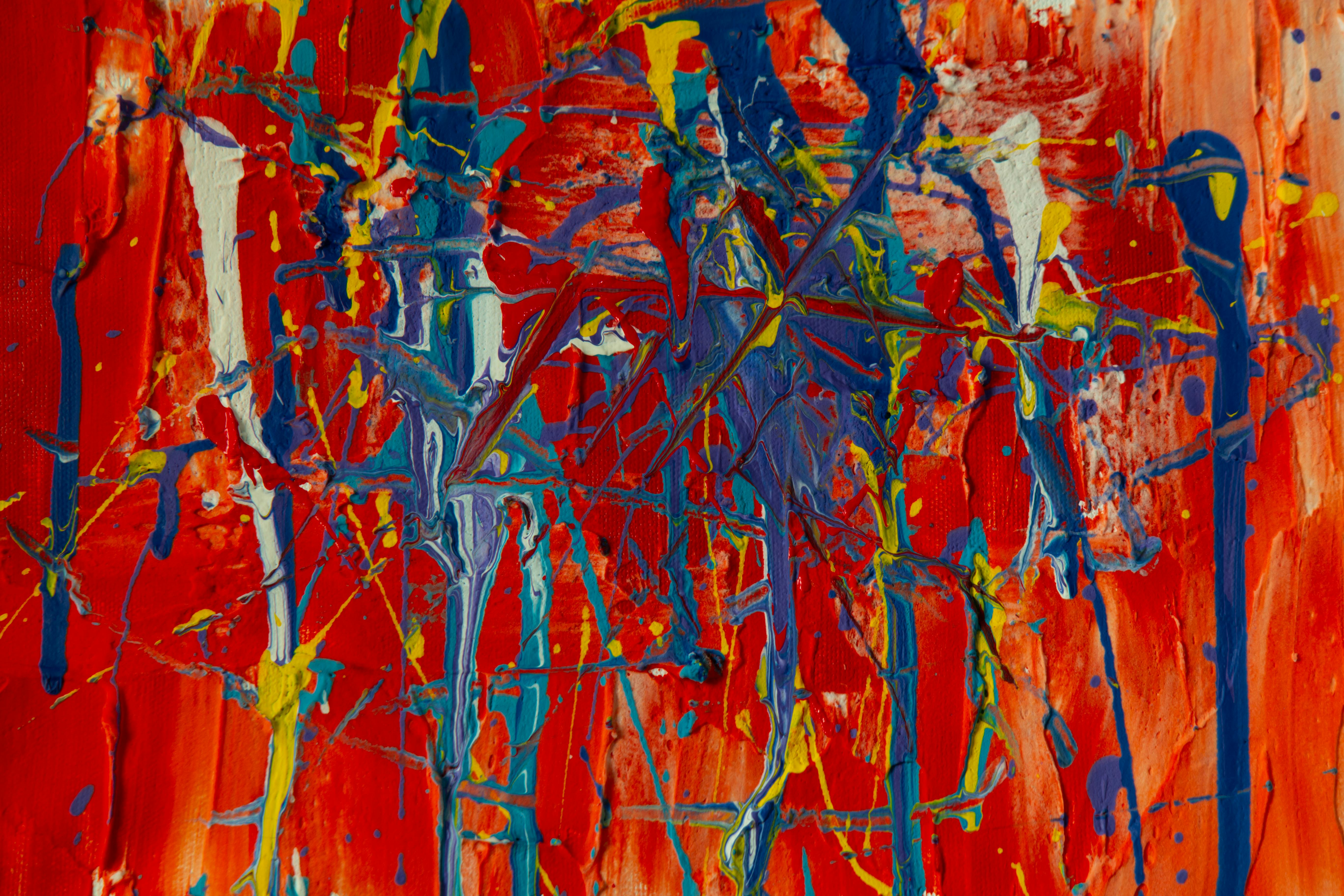 Abstraktes Kunstwerk an Pollock angelehnt
