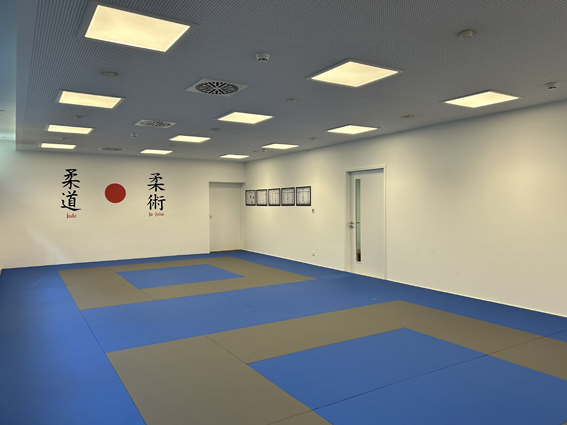Judohalle mit 2 Kampfmatten