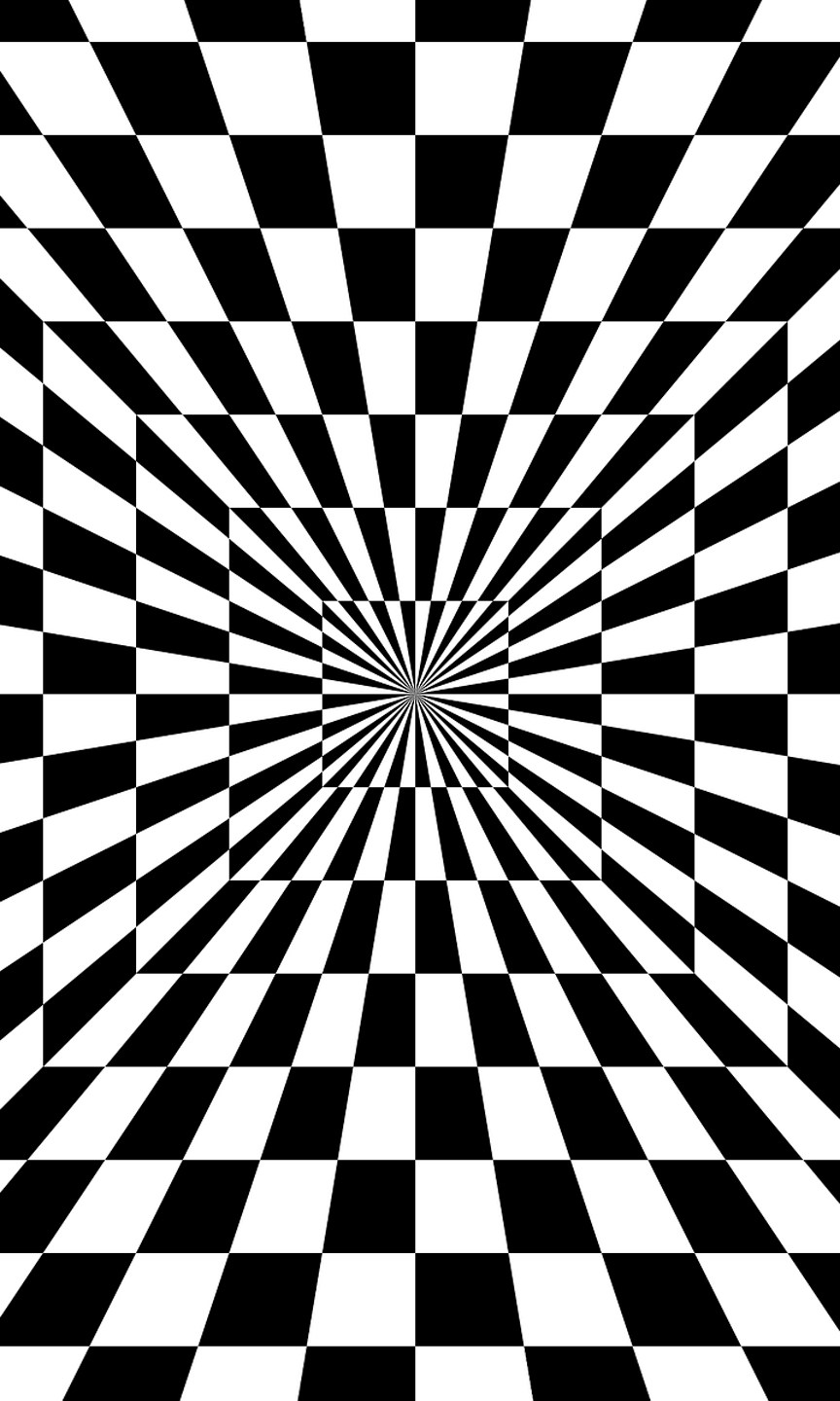 Optische Täuschung, Muster in Schwarz-Weiß